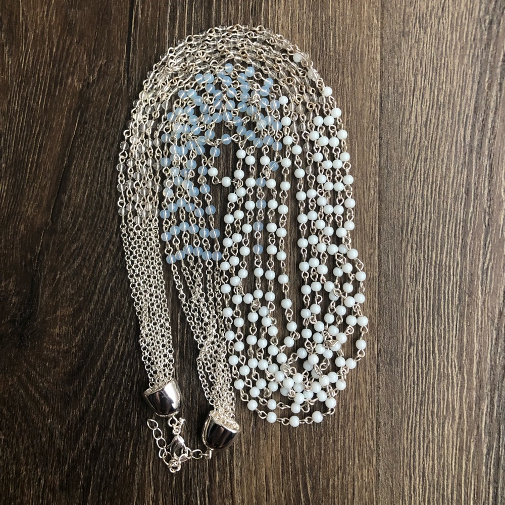 Beautiful Multi String Three-Tone Beads Necklace.… - image 1